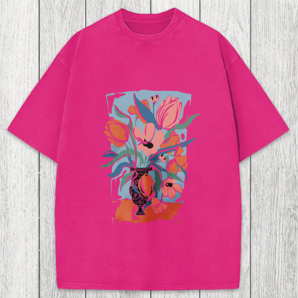 Tokyosol Spring Flower Washed T-Shirt