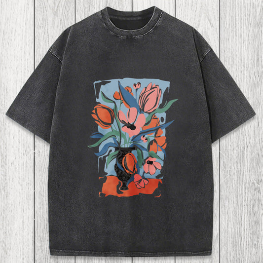 Tokyosol Spring Flower Washed T-Shirt