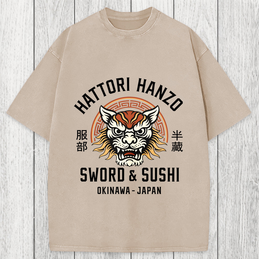 Tokyosol Hattori Lion Japanese Samurai Washed T-Shirt