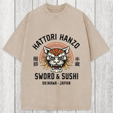 Tokyosol Hattori Lion Japanese Samurai Washed T-Shirt