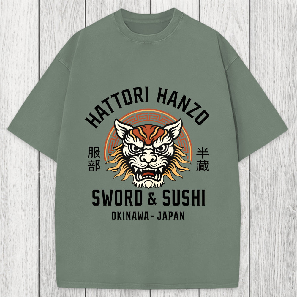 Tokyosol Hattori Lion Japanese Samurai Washed T-Shirt