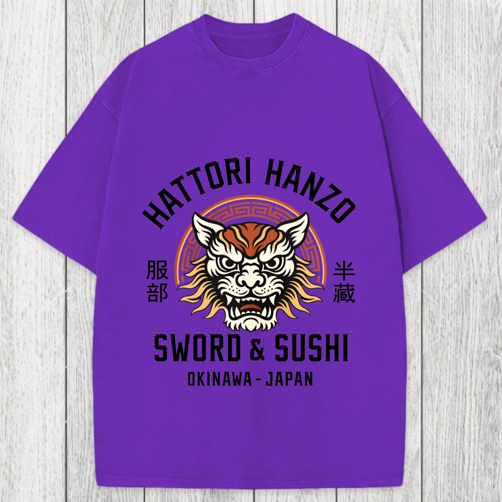 Tokyosol Hattori Lion Japanese Samurai Washed T-Shirt