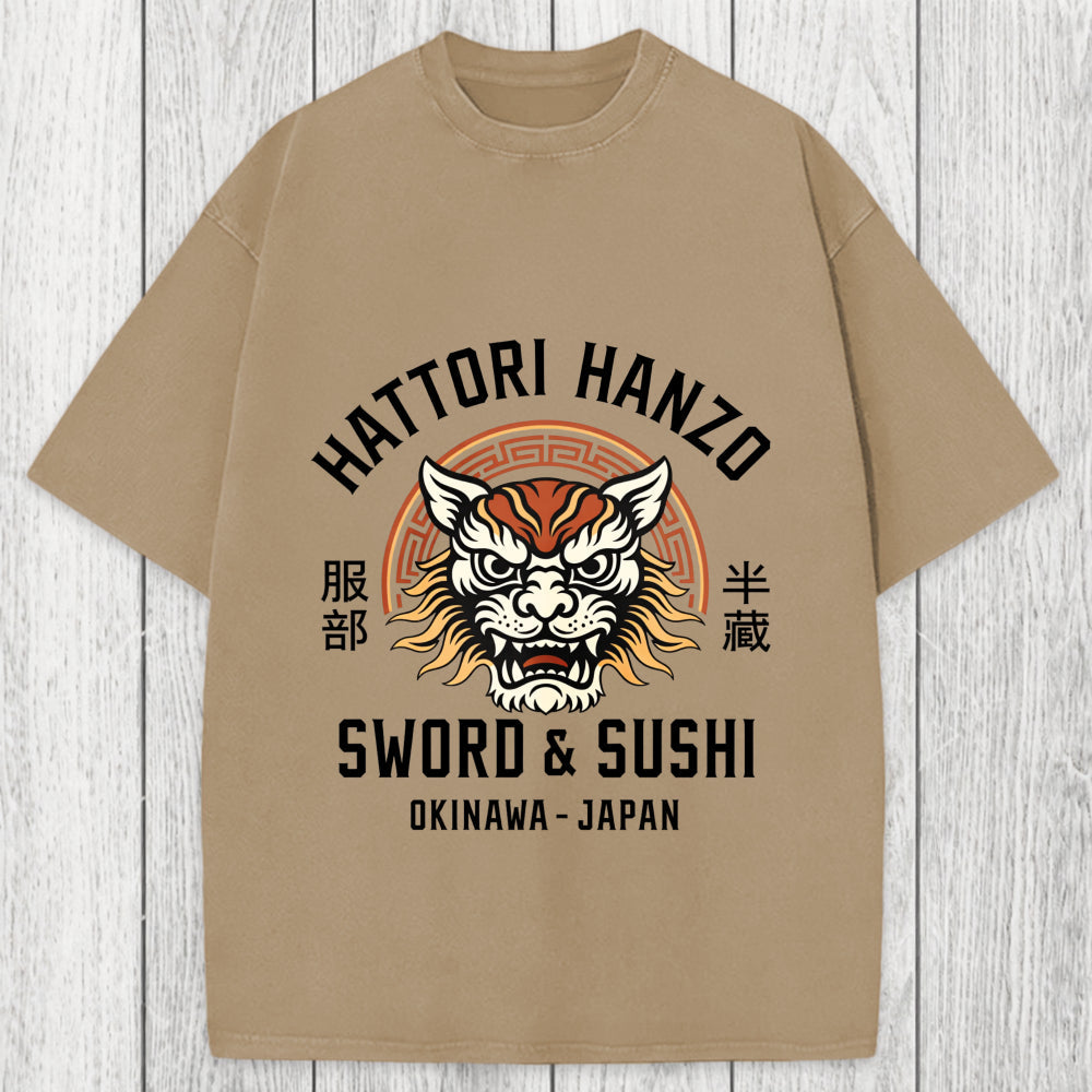 Tokyosol Hattori Lion Japanese Samurai Washed T-Shirt