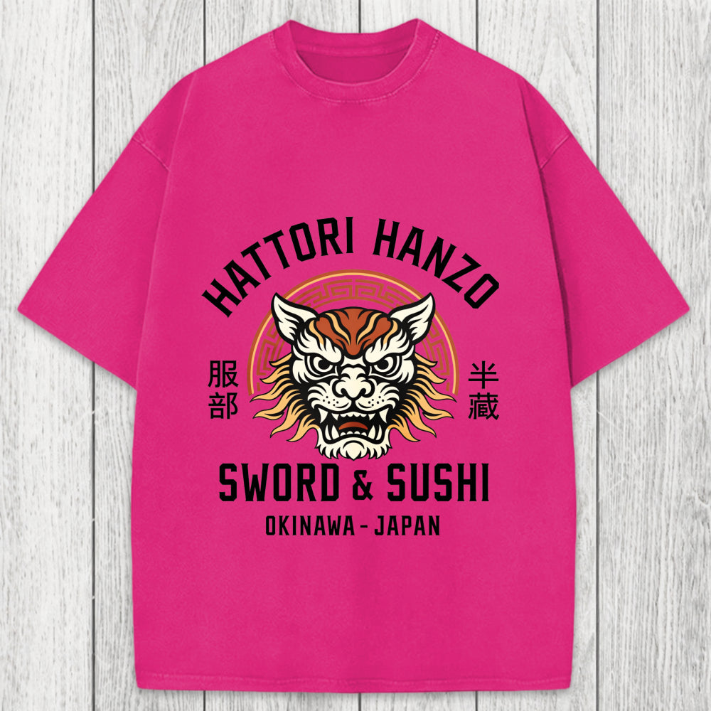 Tokyosol Hattori Lion Japanese Samurai Washed T-Shirt
