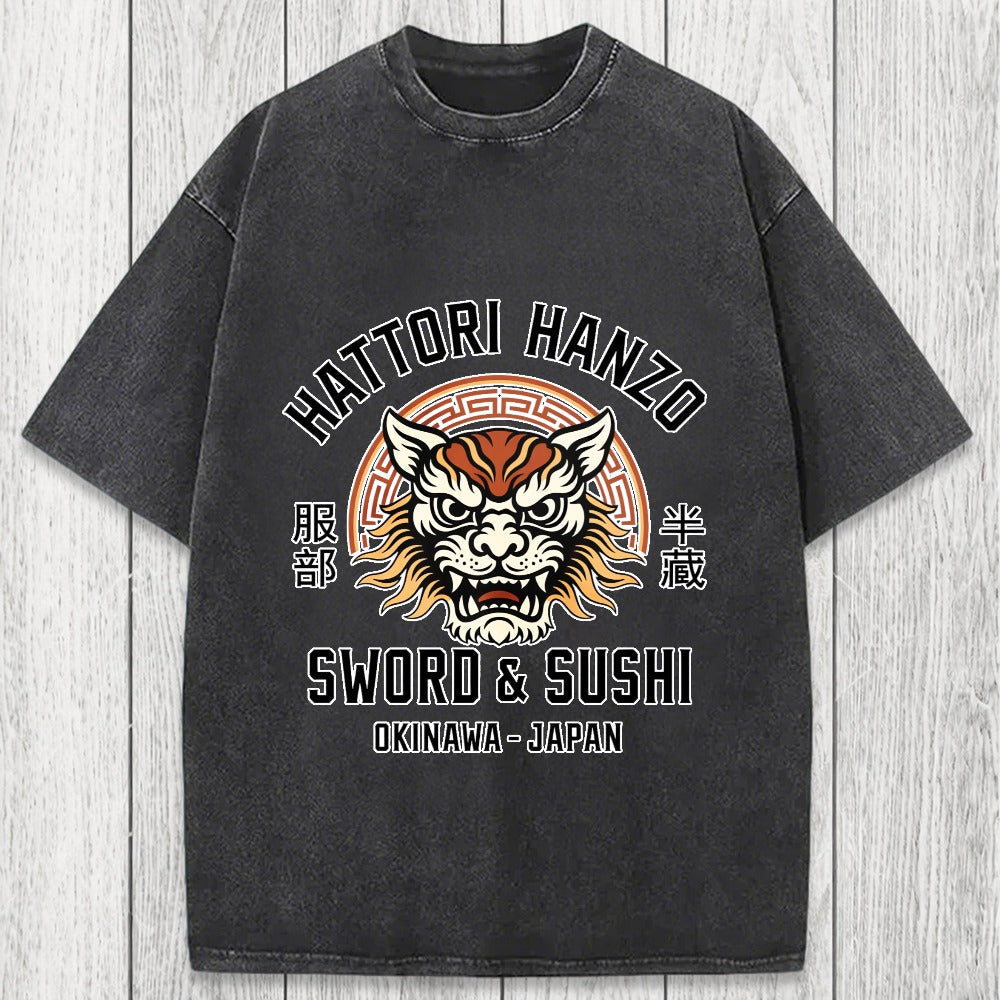 Tokyosol Hattori Lion Japanese Samurai Washed T-Shirt