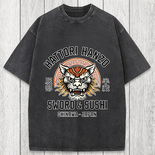 Tokyosol Hattori Lion Japanese Samurai Washed T-Shirt