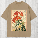Tokyosol Red And White Lilies Washed T-Shirt
