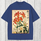Tokyosol Red And White Lilies Washed T-Shirt