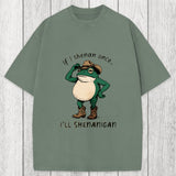 Tokyosol If I Shenan Once Funny Frog Washed T-Shirt