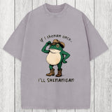 Tokyosol If I Shenan Once Funny Frog Washed T-Shirt