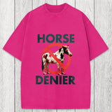 Tokyosol Funny Star-Spangled Cowboy Horse Denier Washed T-Shirt