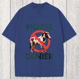 Tokyosol Funny Star-Spangled Cowboy Horse Denier Washed T-Shirt