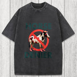 Tokyosol Funny Star-Spangled Cowboy Horse Denier Washed T-Shirt