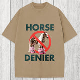 Tokyosol Funny Leopard Diva Horse Denier Washed T-Shirt