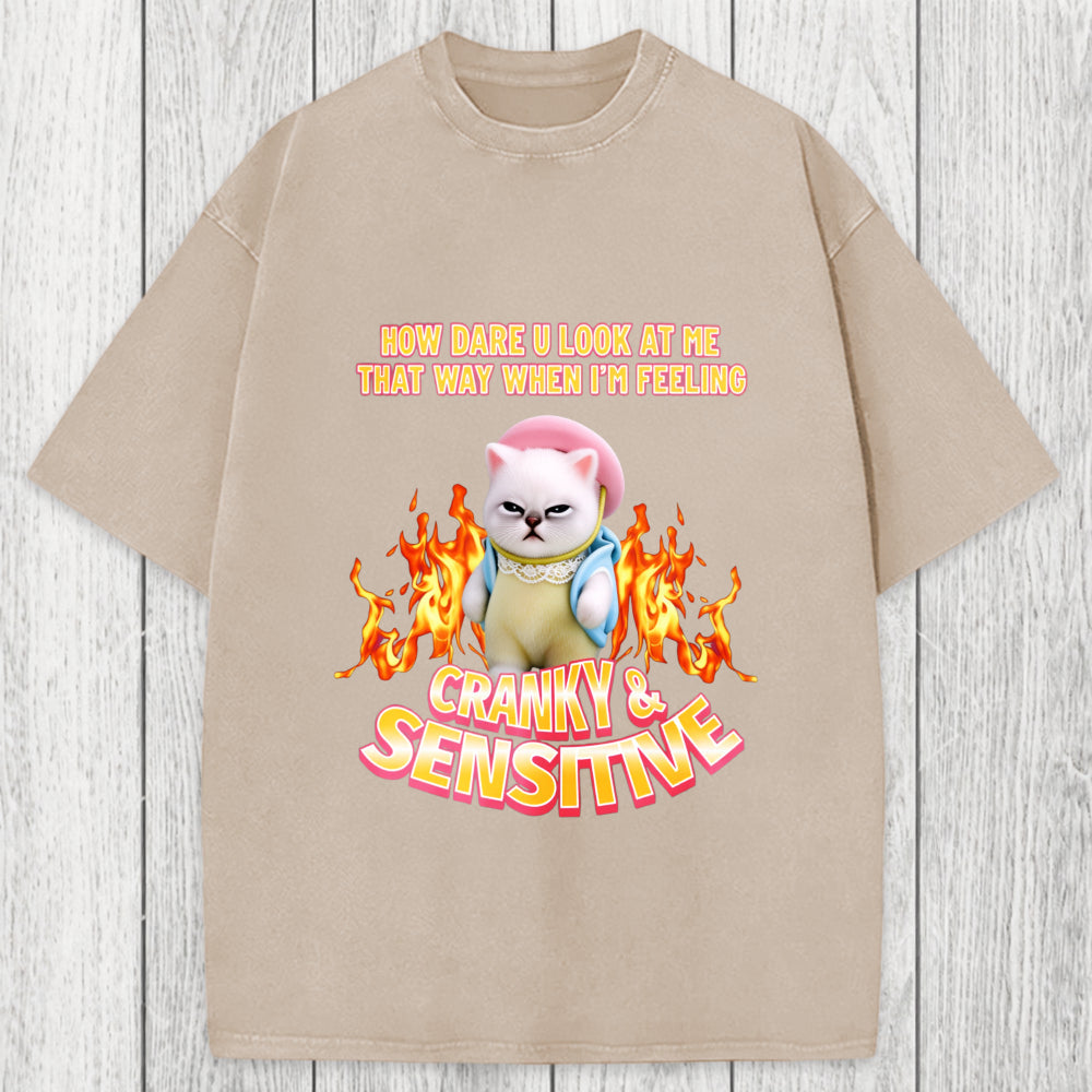 Tokyosol Cranky Kitty Washed T-Shirt
