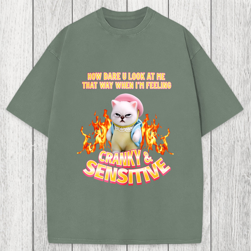 Tokyosol Cranky Kitty Washed T-Shirt