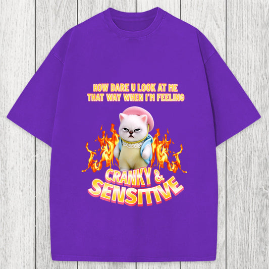 Tokyosol Cranky Kitty Washed T-Shirt