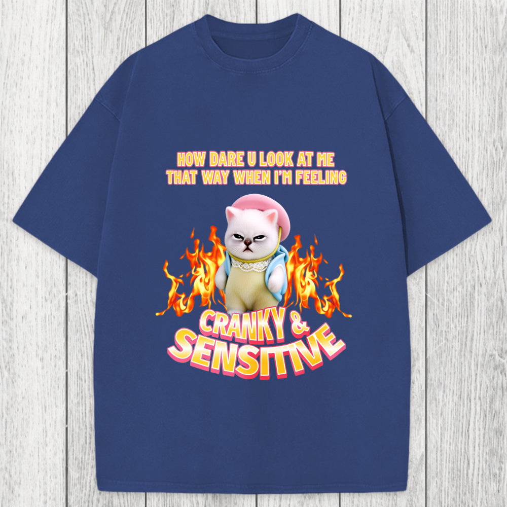 Tokyosol Cranky Kitty Washed T-Shirt