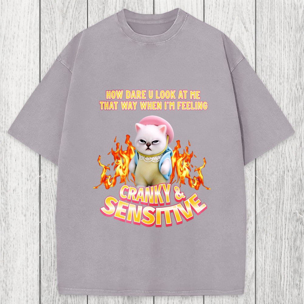Tokyosol Cranky Kitty Washed T-Shirt