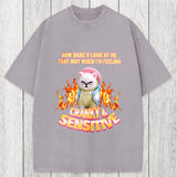 Tokyosol Cranky Kitty Washed T-Shirt
