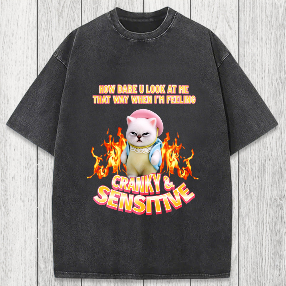Tokyosol Cranky Kitty Washed T-Shirt