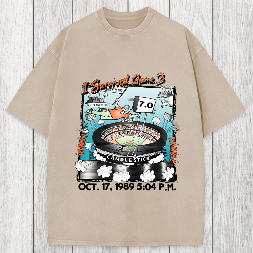 Tokyosol I Survived Game 3 Rattle Of The Bay Washed T-Shirt