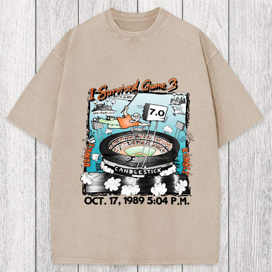 Tokyosol I Survived Game 3 Rattle Of The Bay Washed T-Shirt