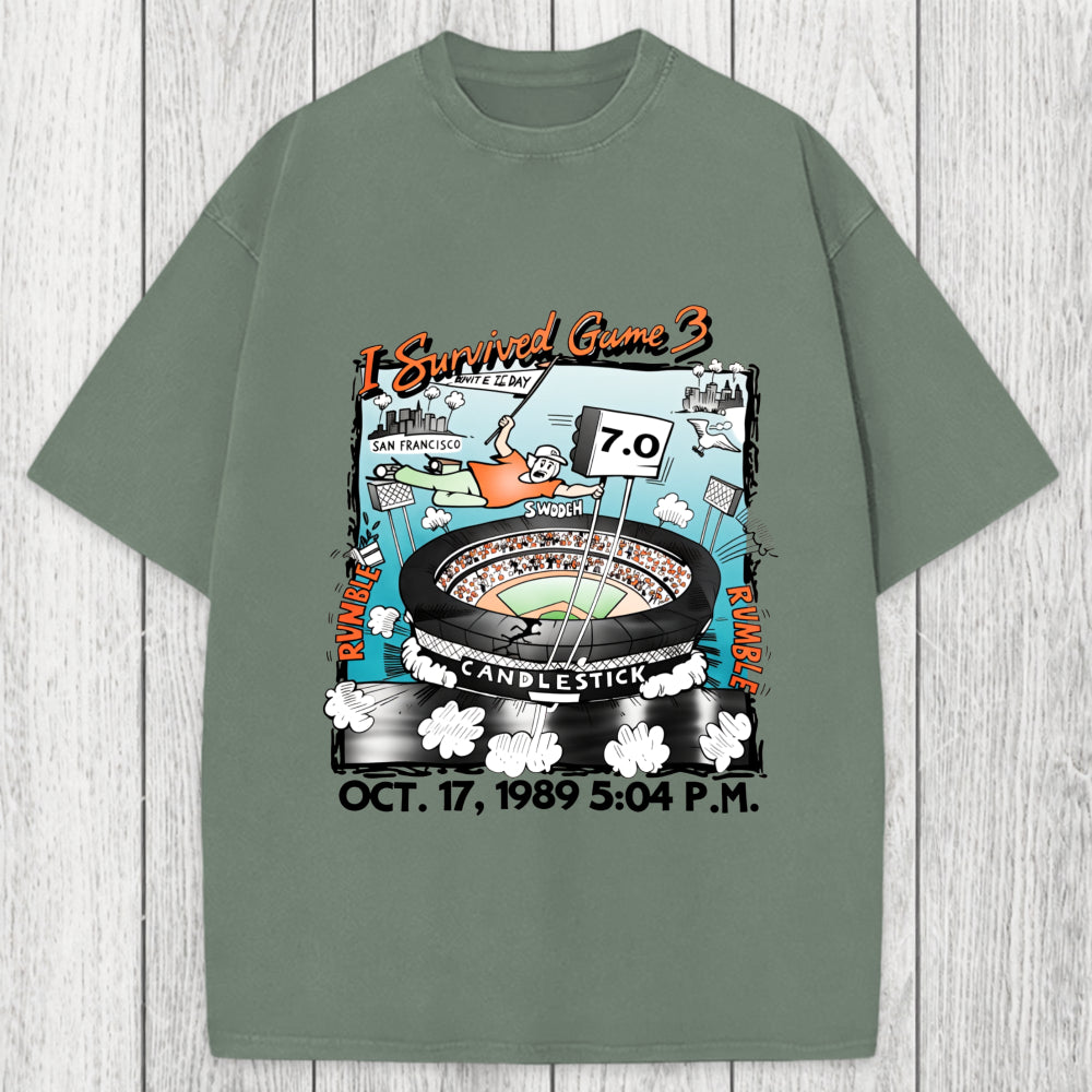 Tokyosol I Survived Game 3 Rattle Of The Bay Washed T-Shirt