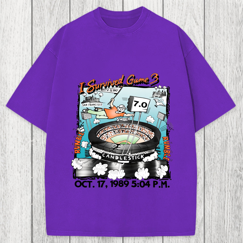 Tokyosol I Survived Game 3 Rattle Of The Bay Washed T-Shirt