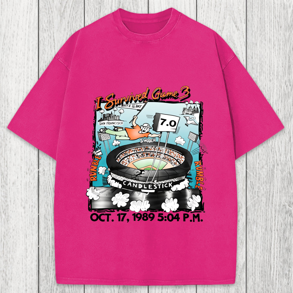 Tokyosol I Survived Game 3 Rattle Of The Bay Washed T-Shirt