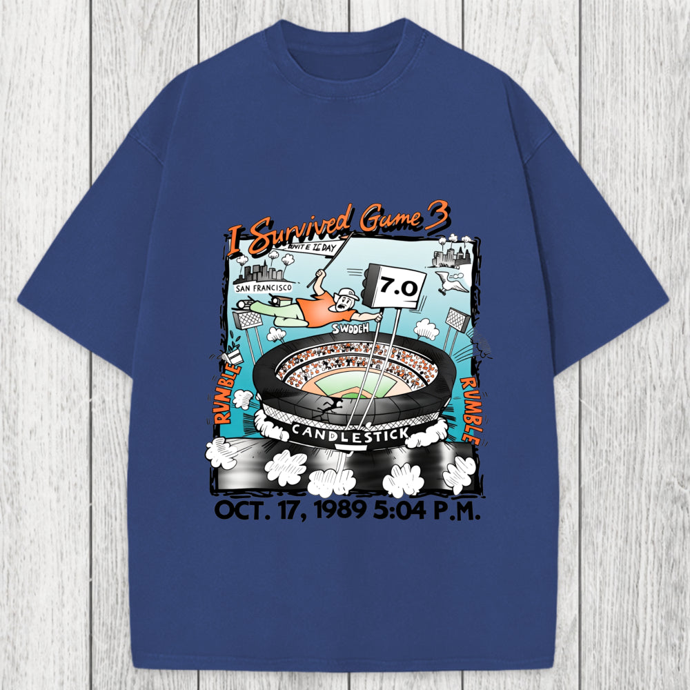 Tokyosol I Survived Game 3 Rattle Of The Bay Washed T-Shirt
