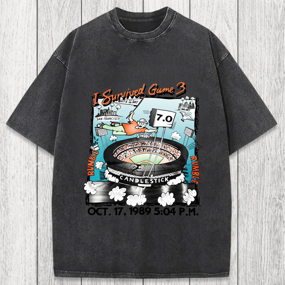 Tokyosol I Survived Game 3 Rattle Of The Bay Washed T-Shirt