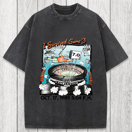 Tokyosol I Survived Game 3 Rattle Of The Bay Washed T-Shirt