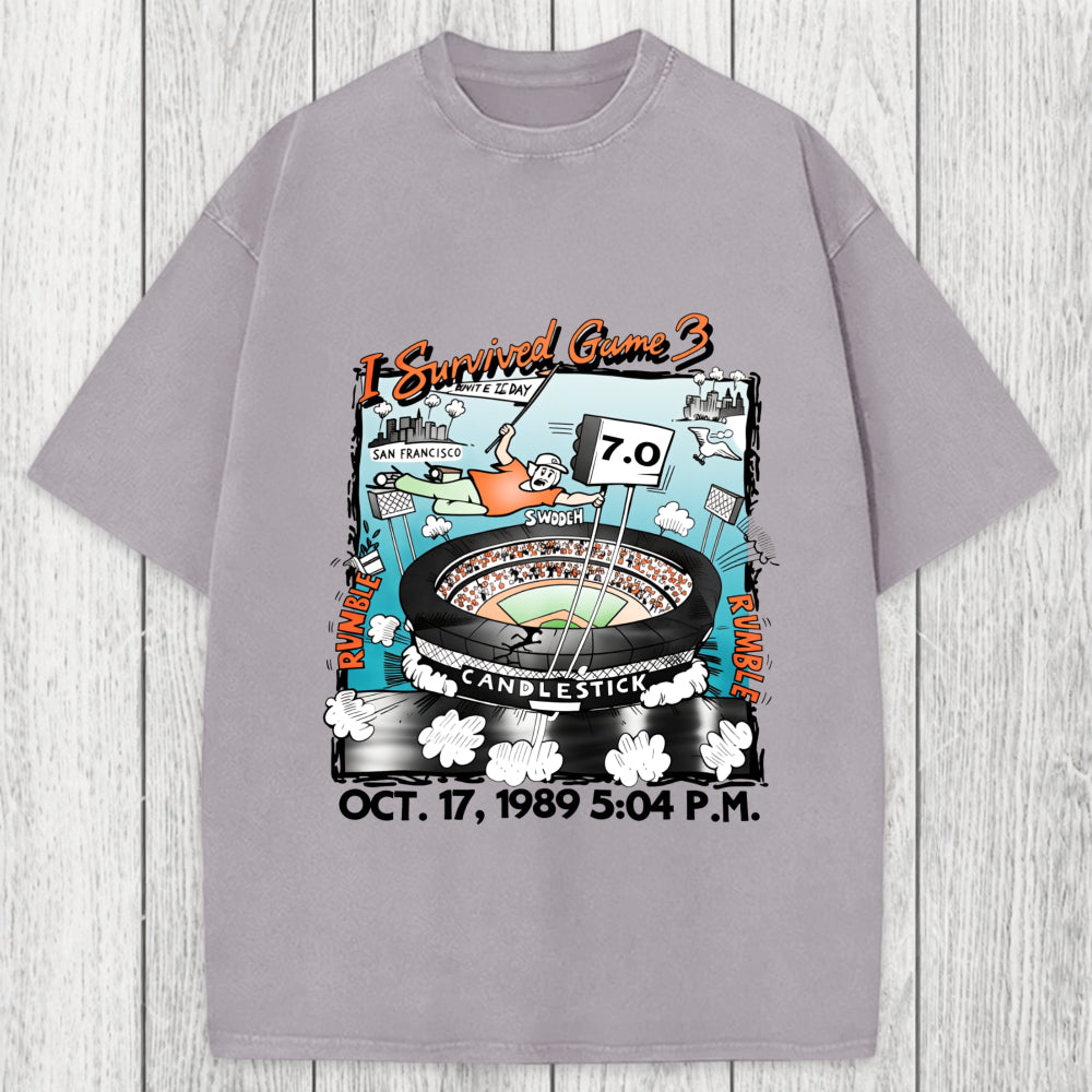 Tokyosol I Survived Game 3 Rattle Of The Bay Washed T-Shirt
