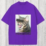 Tokyosol Problem Child Cat Washed T-Shirt
