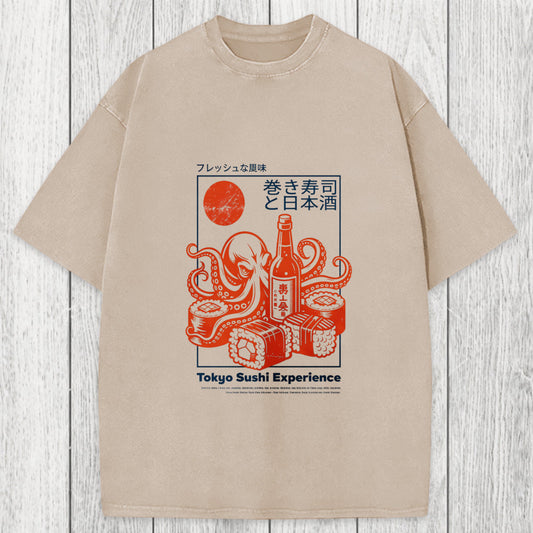 Tokyosol Tokyo Sushi Beer Washed T-Shirt