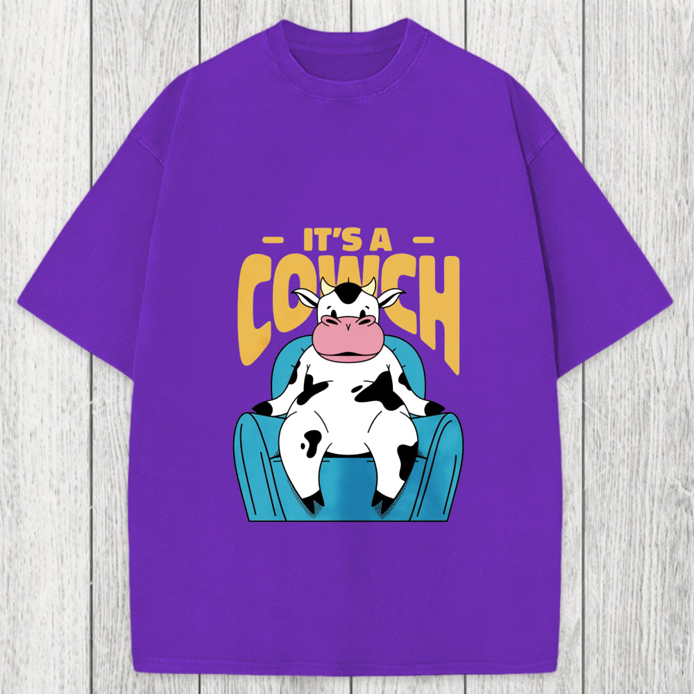 Tokyosol Its A Cowch Funny Cow Washed T-Shirt