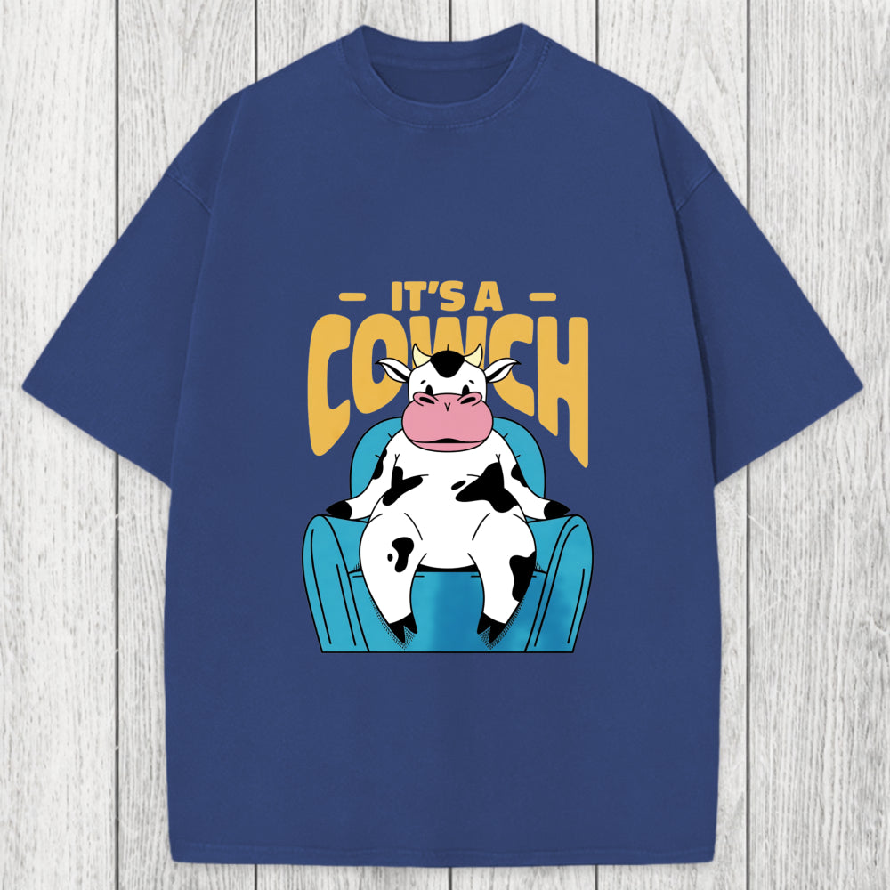 Tokyosol Its A Cowch Funny Cow Washed T-Shirt