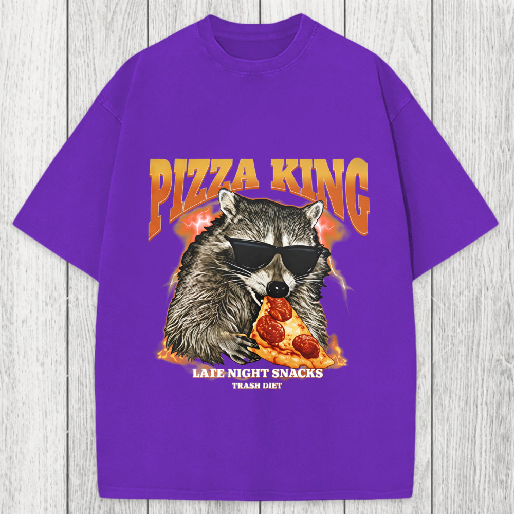Tokyosol Raccoon Pizza King Washed T-Shirt