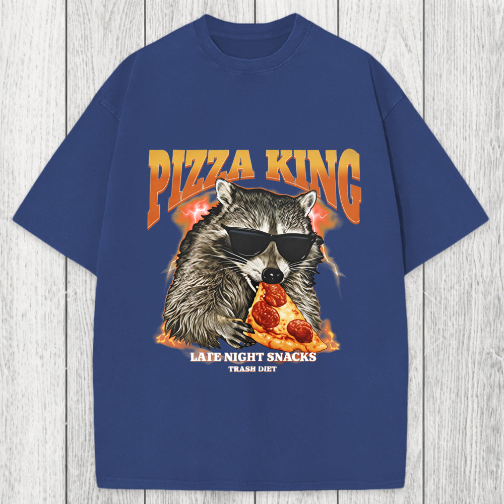 Tokyosol Raccoon Pizza King Washed T-Shirt