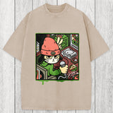 Tokyosol Rapper Cat Washed T-Shirt