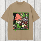Tokyosol Rapper Cat Washed T-Shirt