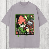 Tokyosol Rapper Cat Washed T-Shirt