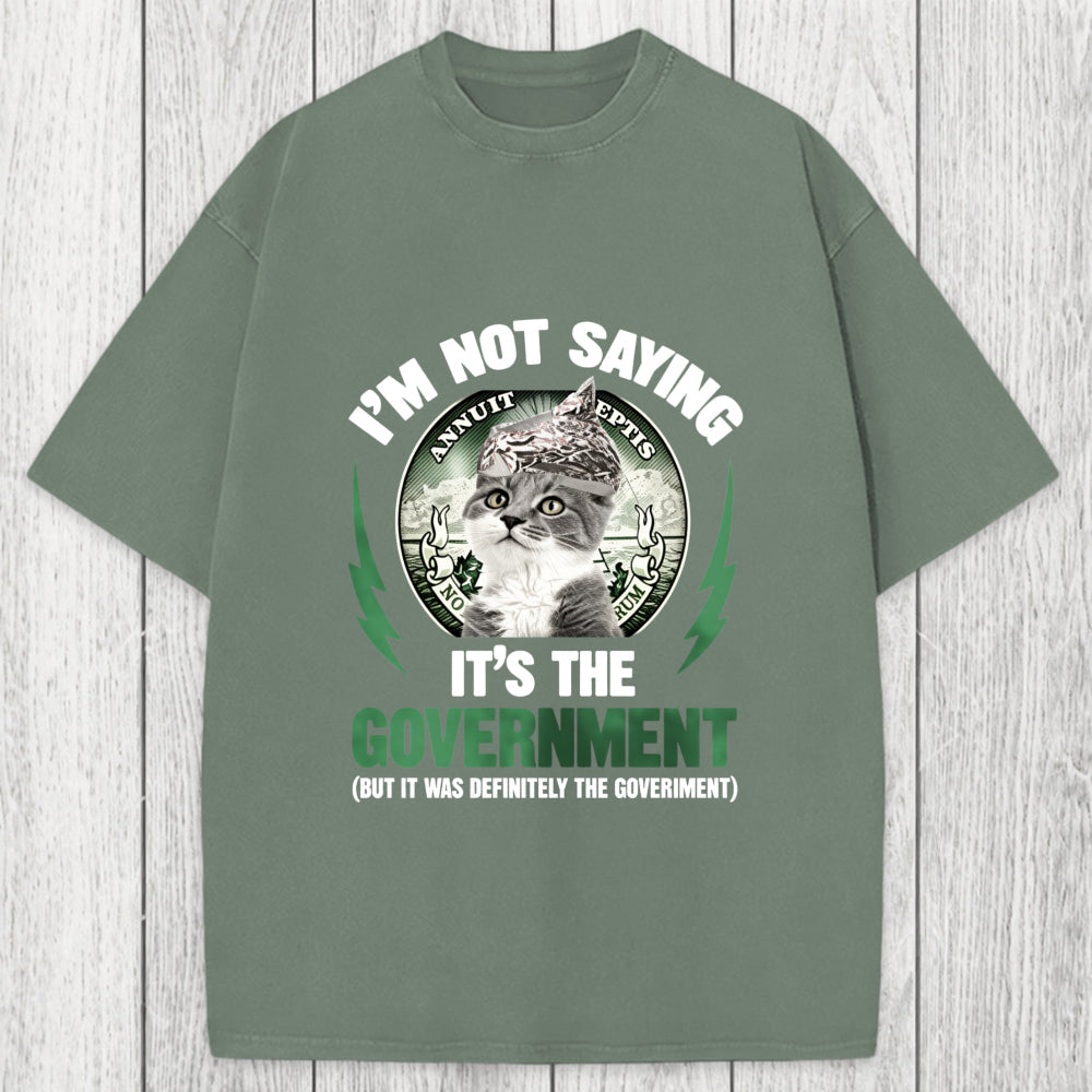 Tokyosol Government Conspiracy Cat Washed T-Shirt