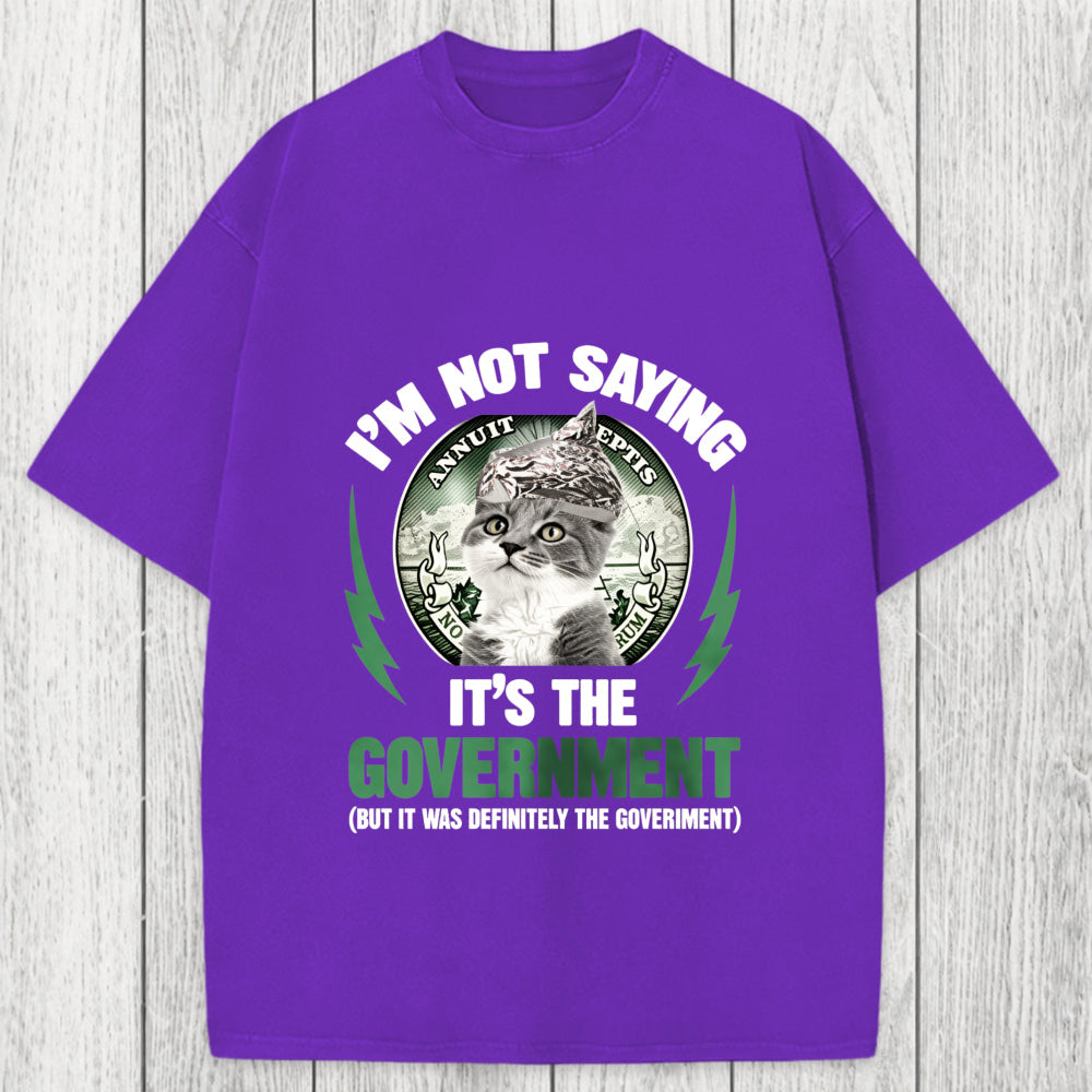 Tokyosol Government Conspiracy Cat Washed T-Shirt