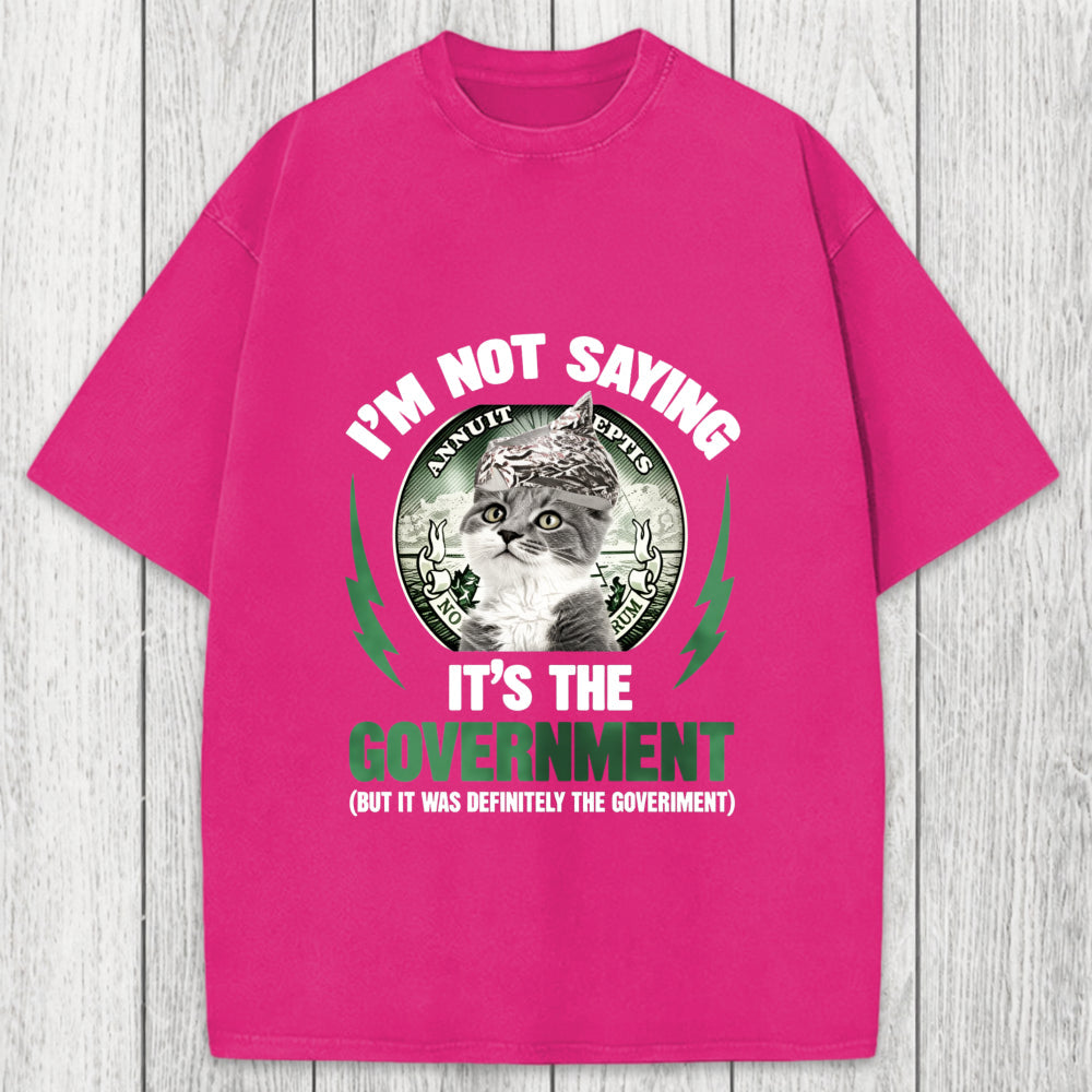 Tokyosol Government Conspiracy Cat Washed T-Shirt
