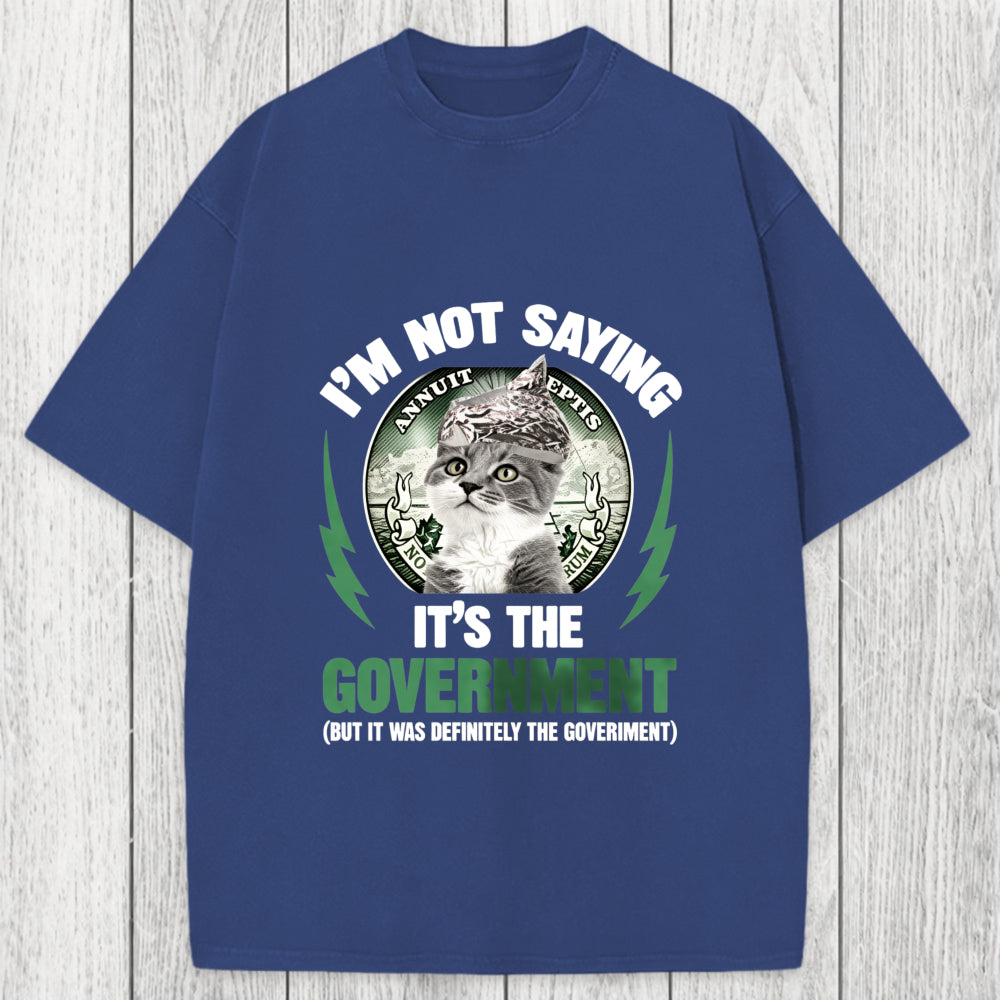 Tokyosol Government Conspiracy Cat Washed T-Shirt
