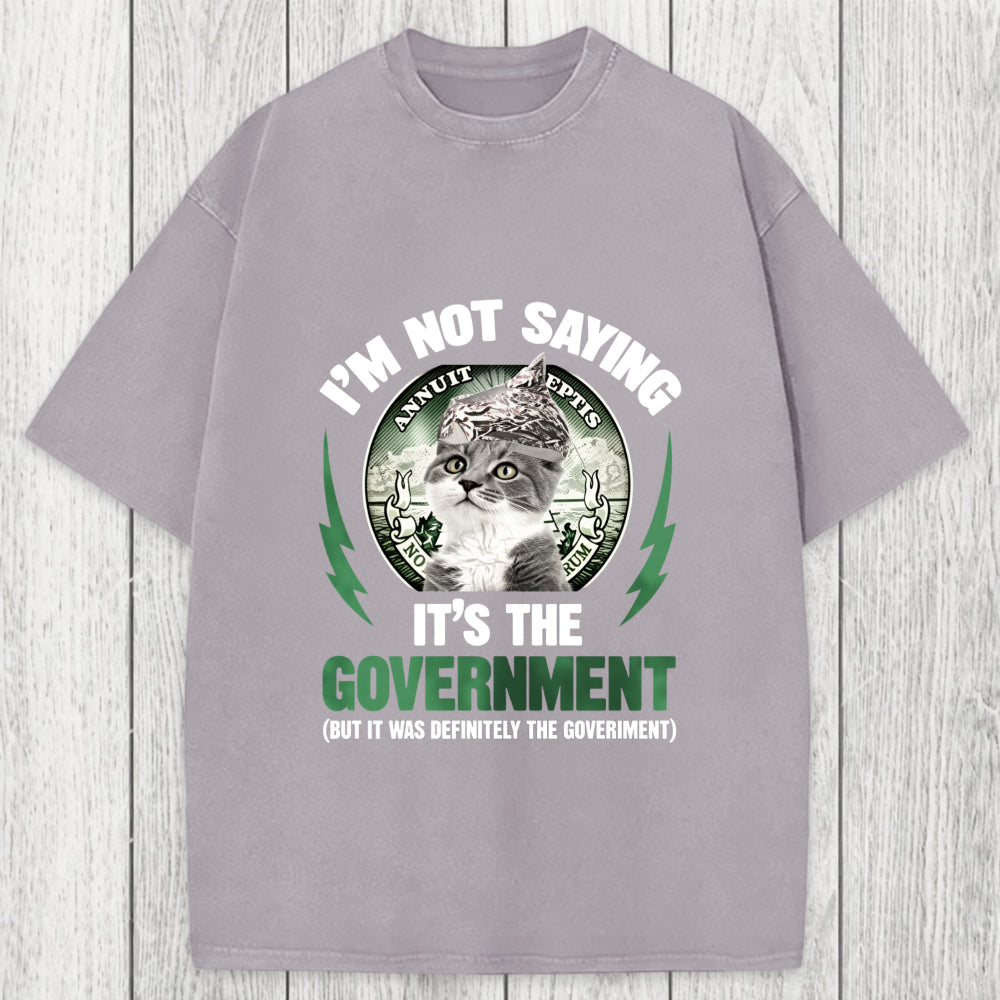 Tokyosol Government Conspiracy Cat Washed T-Shirt