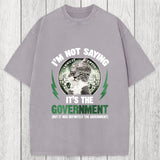 Tokyosol Government Conspiracy Cat Washed T-Shirt