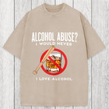 Tokyosol Alcohol Abuser Funny Washed T-Shirt